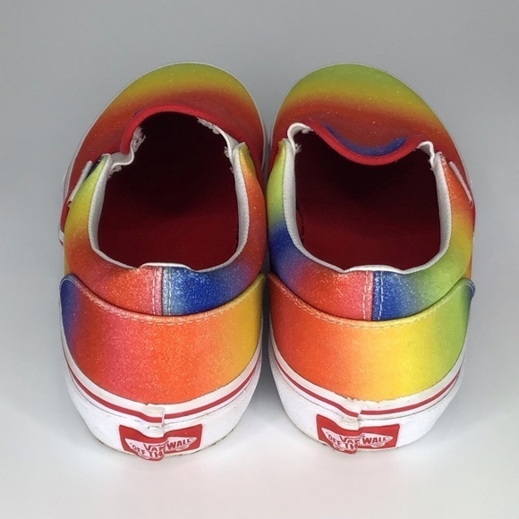 Vans Slip On Rainbow Glitter Sneakers Size 5.5 - Picture 4 of 10
